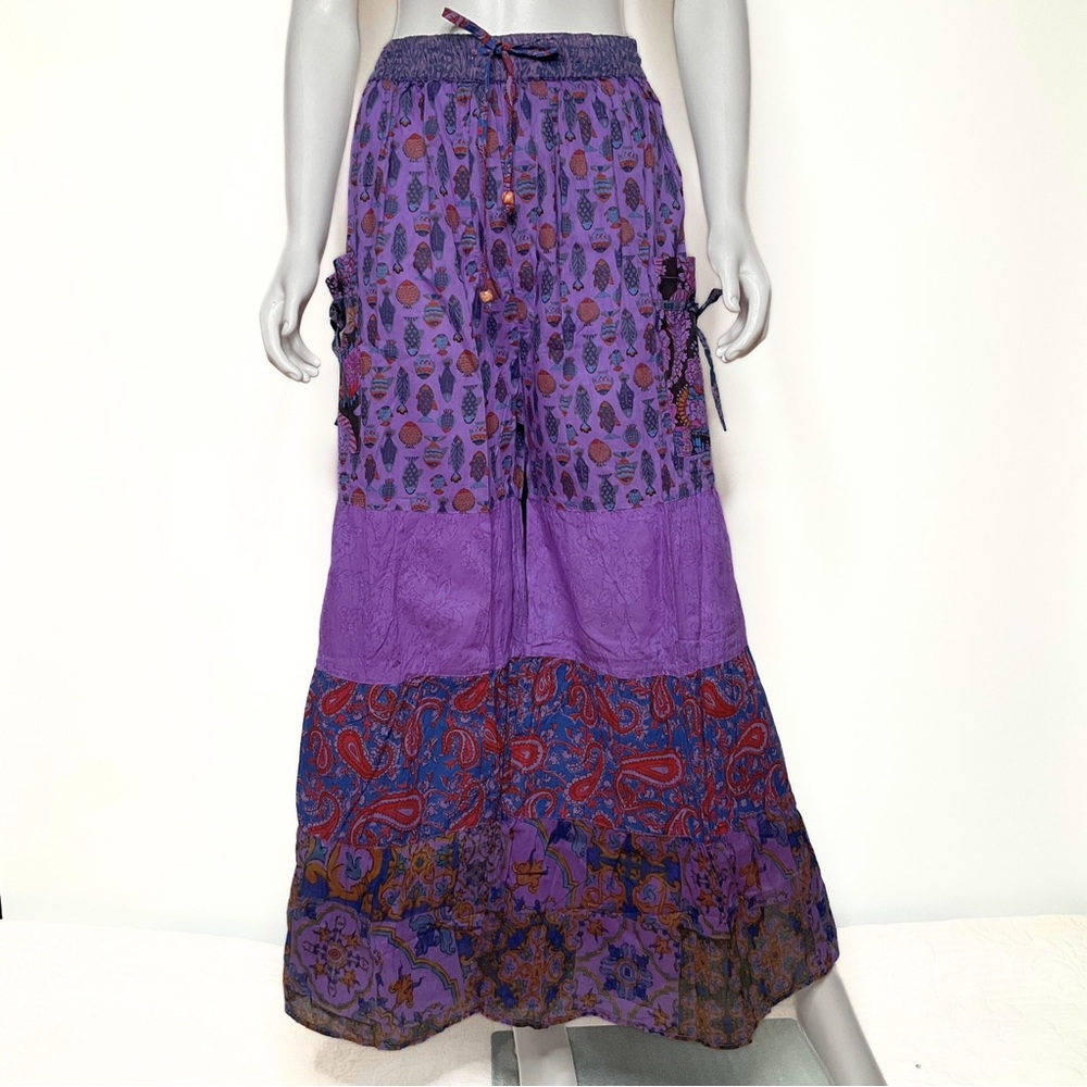 Hippie Forever Handmade Patchwork Palazzo Pants Womens 1X Plus Enchanted Fairy